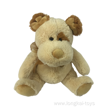 Plush Dog Brown With A Bow